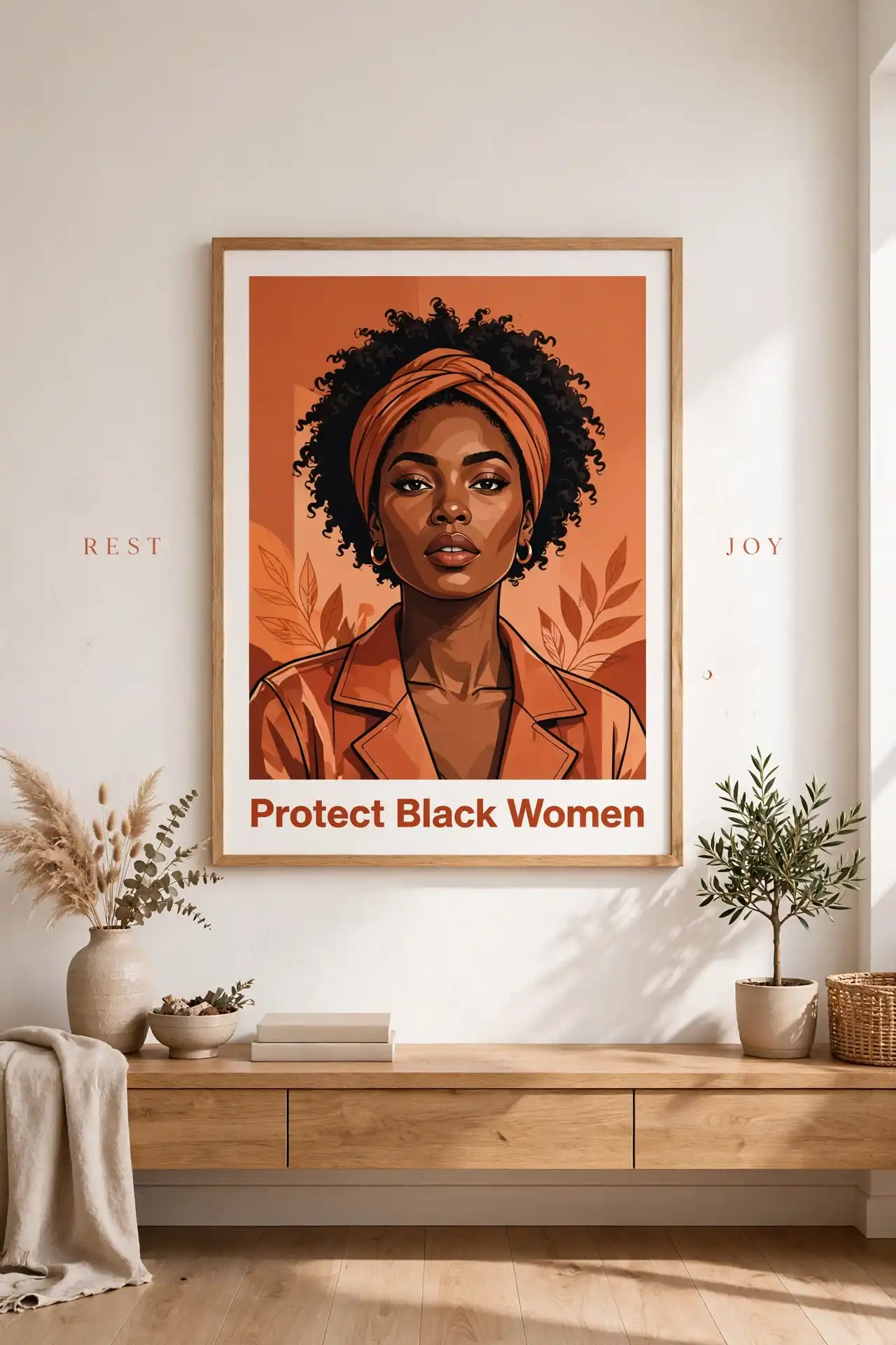 2. Mix Bold Typography Decals with Portrait Art