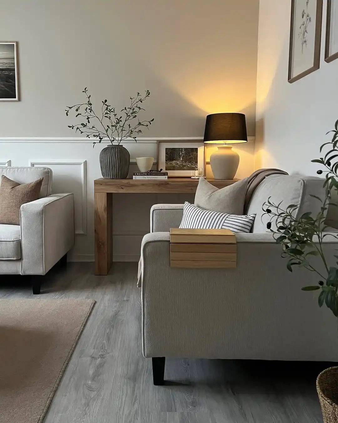15 Small Living Room Decor Ideas That Feel Luxurious on a Budget 8 7. Place a Narrow Console Table Behind the Sofa