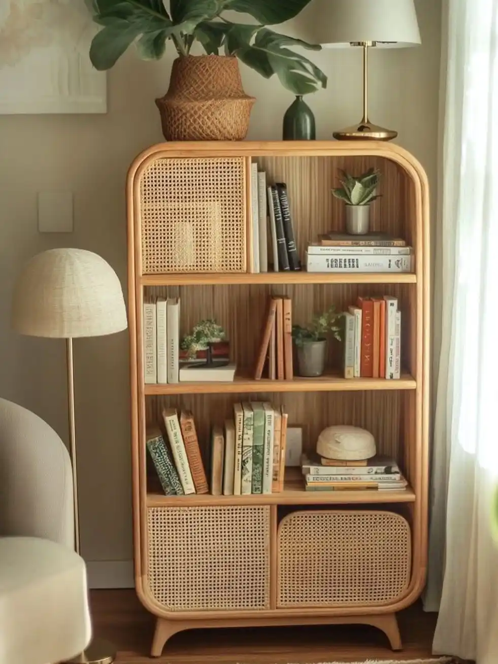 How to Style a Bookshelf Like an Interior Designer 3 Use the Mathematics of Visual Weight
