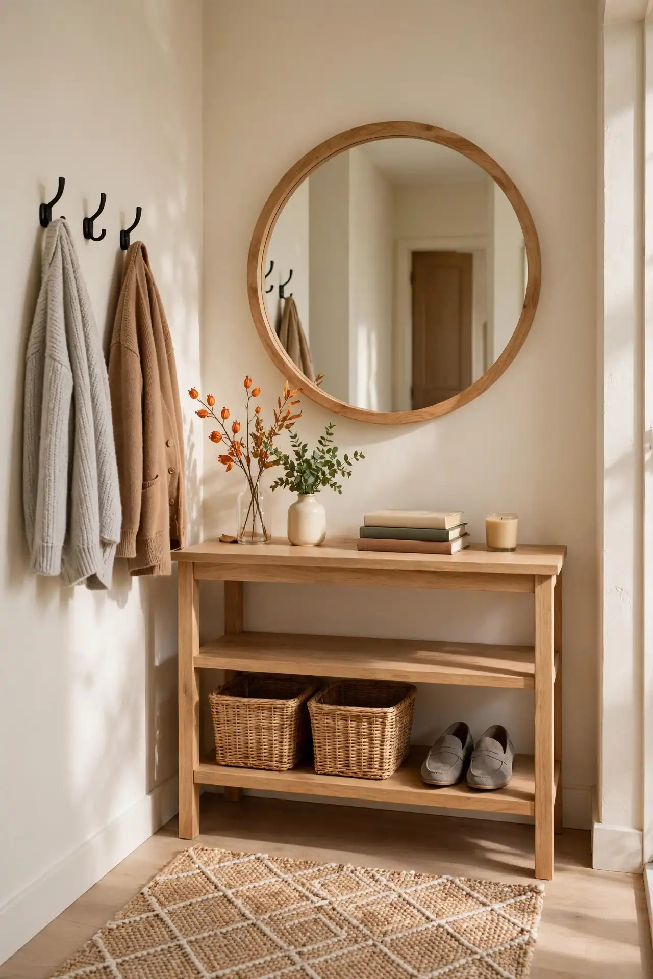 Entry 1 — Corner Console with Round Mirror