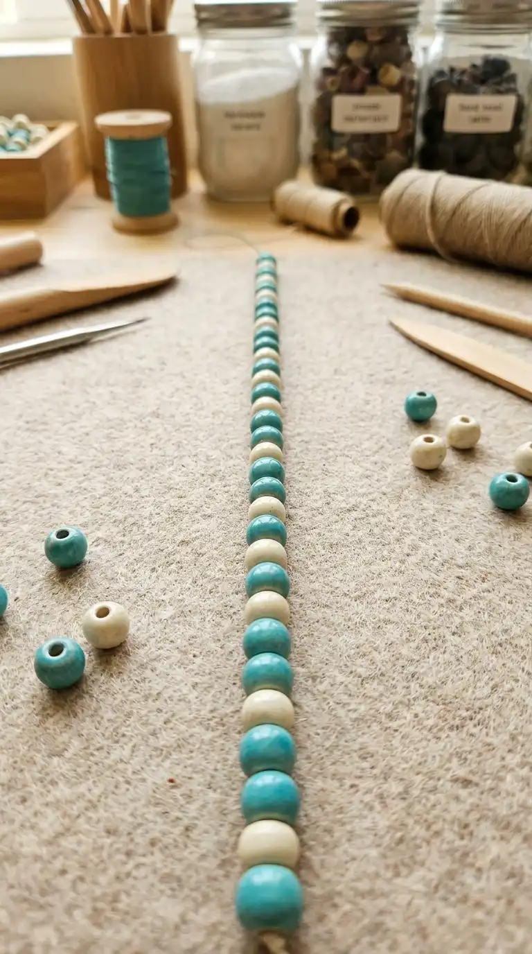 Step 4 Arrange your layout to map out how to make beaded bracelets properly