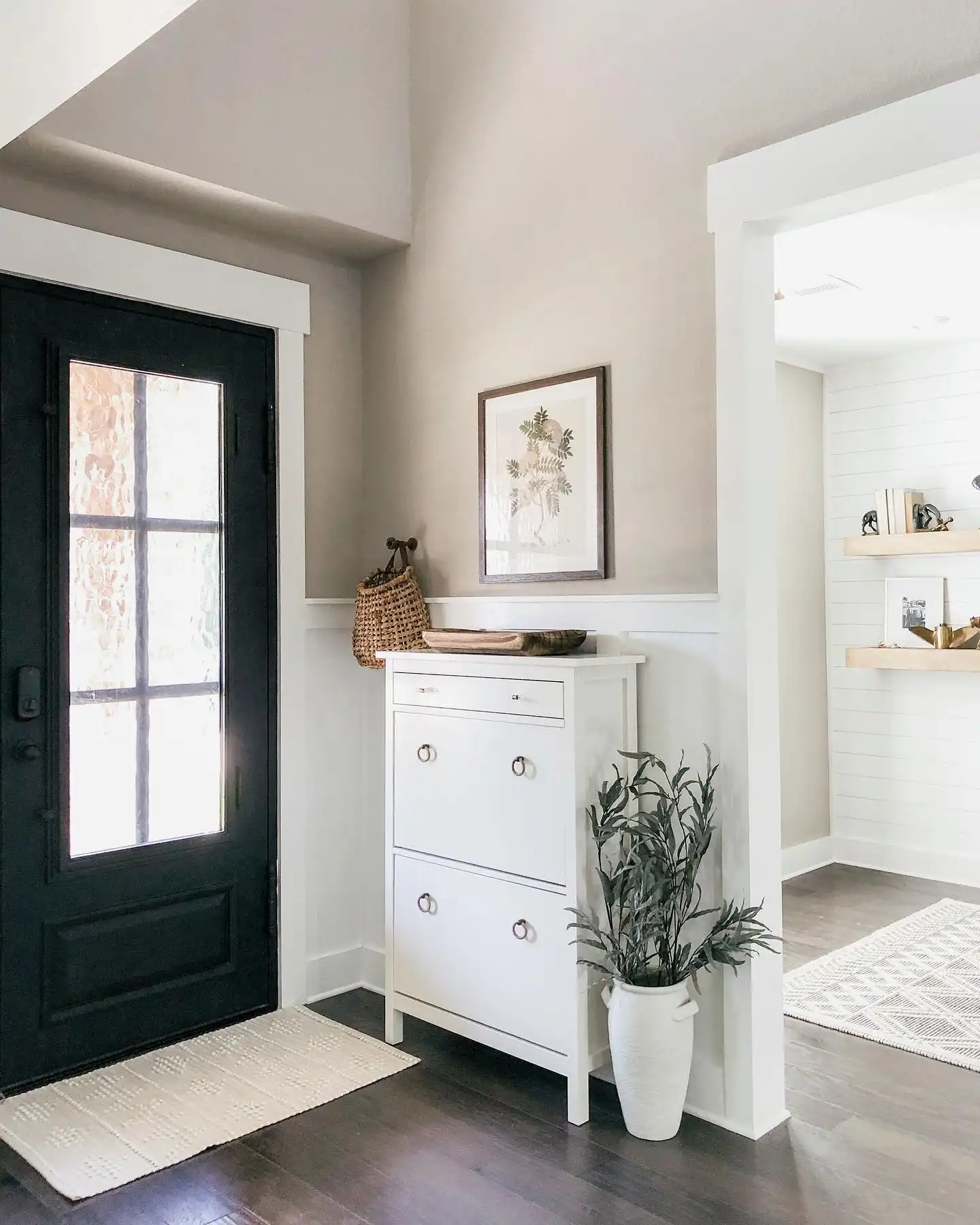 8. A Tall Narrow Cabinet Fits Into the Skinny Gap Beside a Front Door