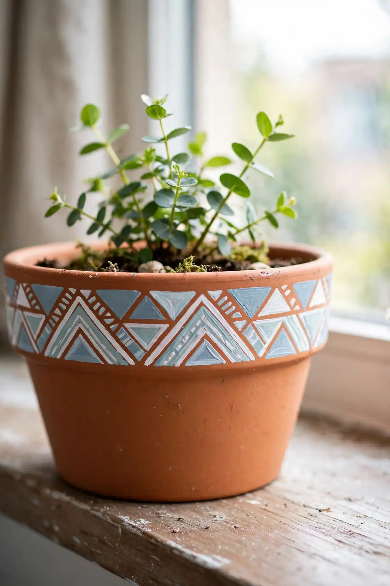 Add a Terracotta Planter With a Hand-Painted Pattern