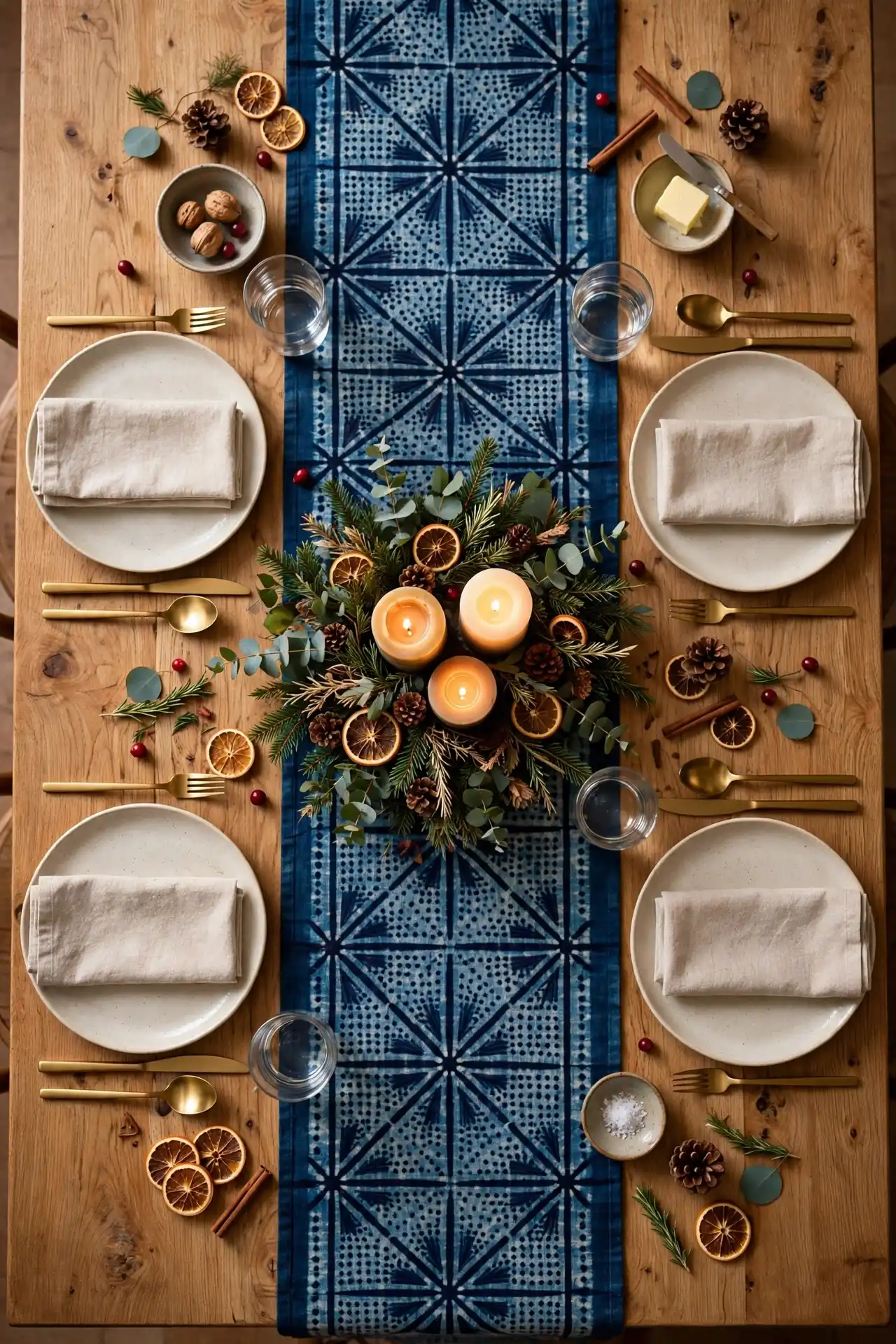 Adire Cloth Tablescape