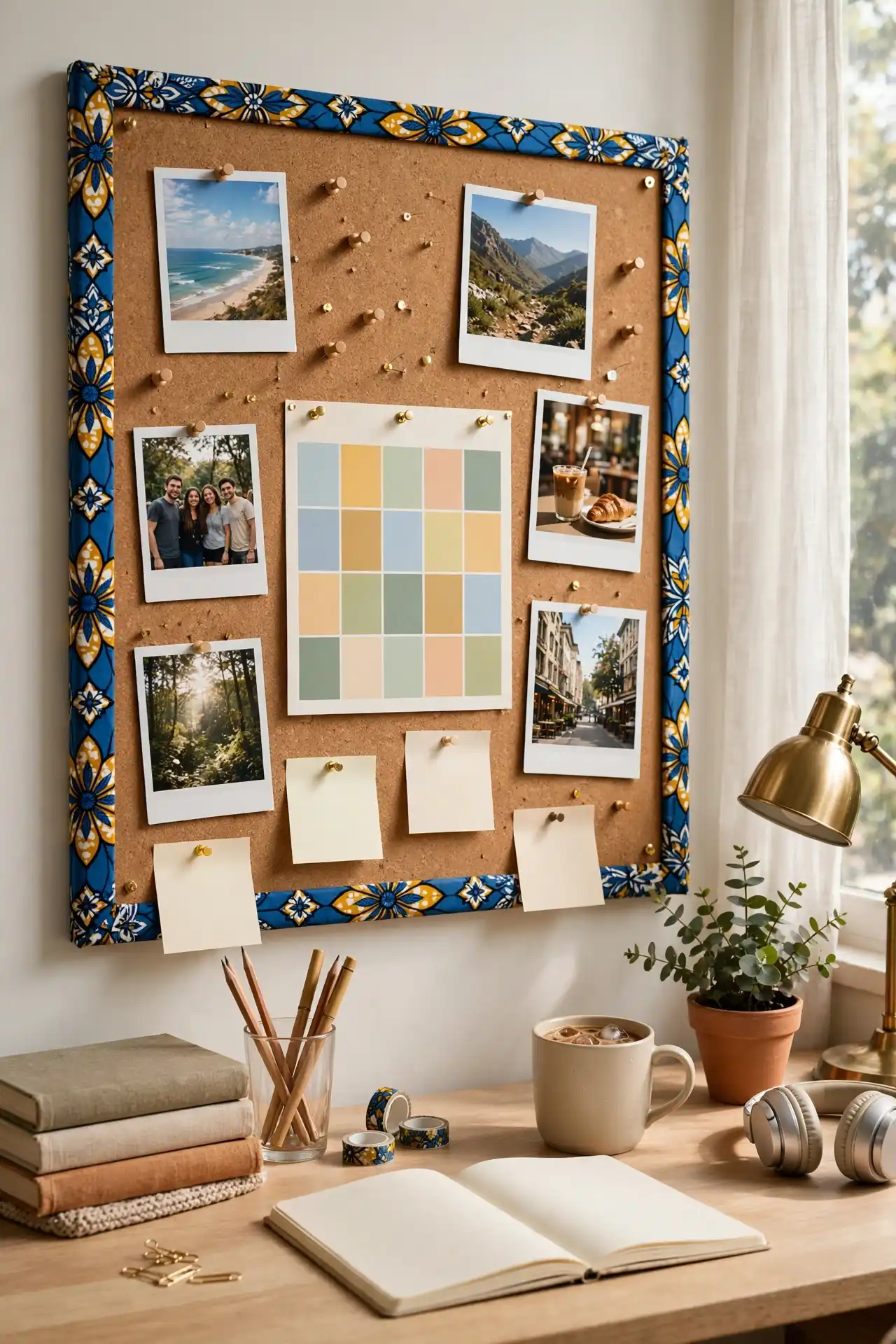 16 Afrocentric Back-to-School Dorm Decor Ideas for Move-In Day 10 Ankara-Covered Corkboard