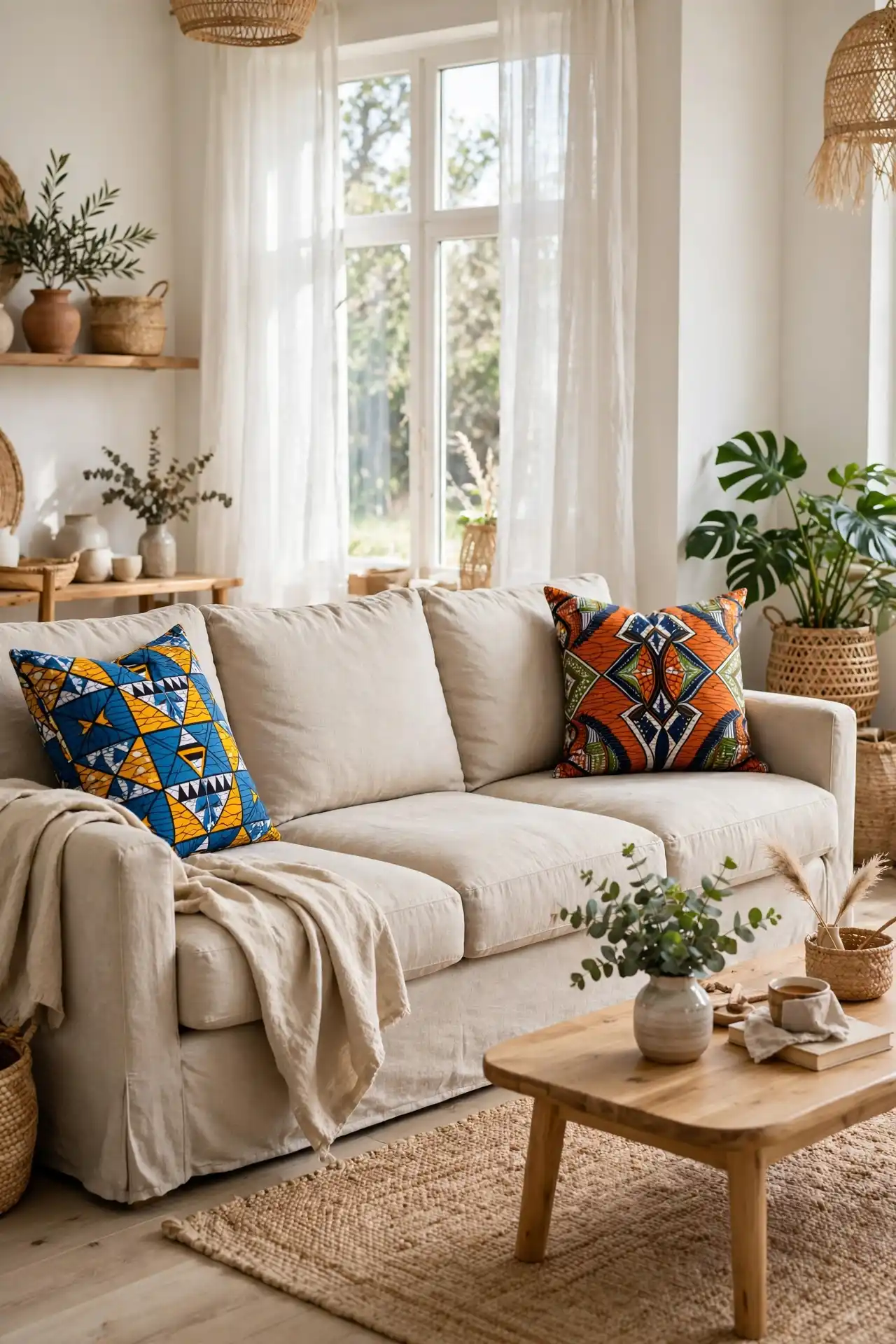 Ankara Throw Pillows