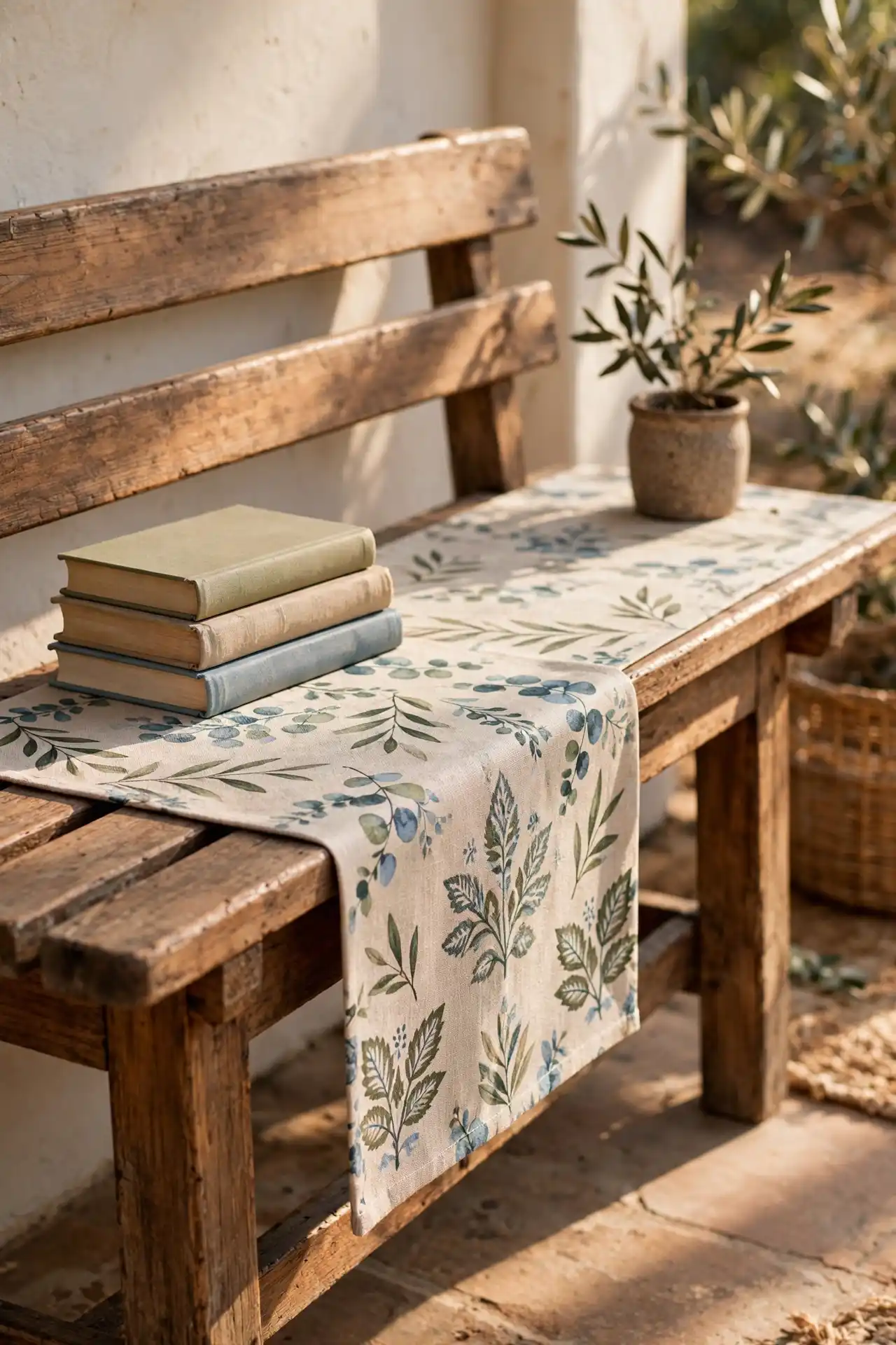 Bench with Table Runner