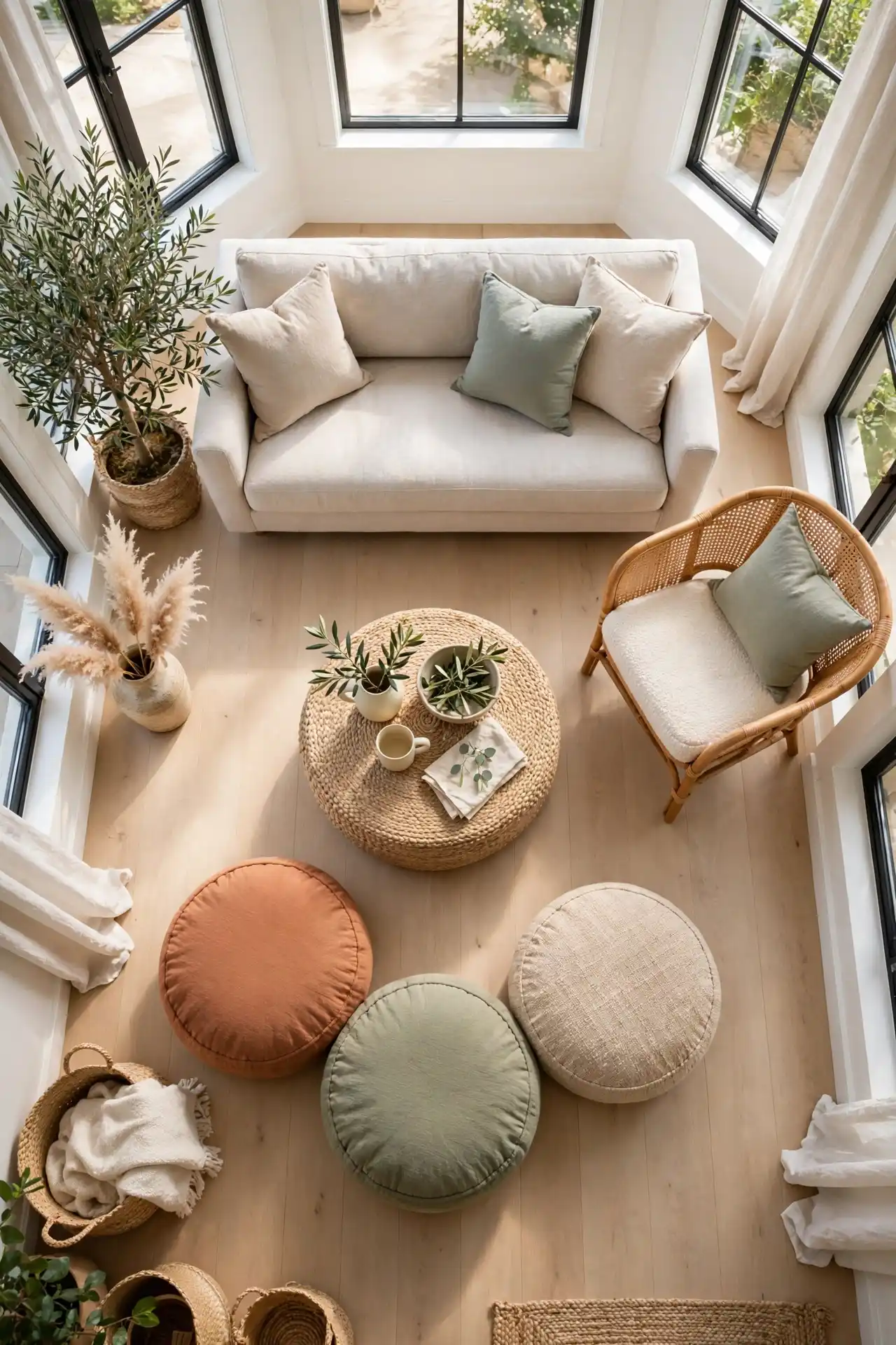 24 Afro Boho Living Room Ideas You Need to Try 22 Circular Seating
