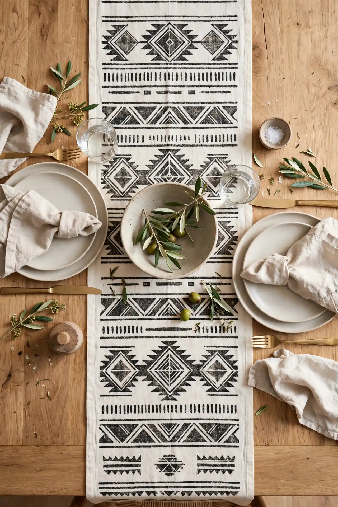 18 Mudcloth Decor Ideas for Every Room in the House 5 Dining table runner
