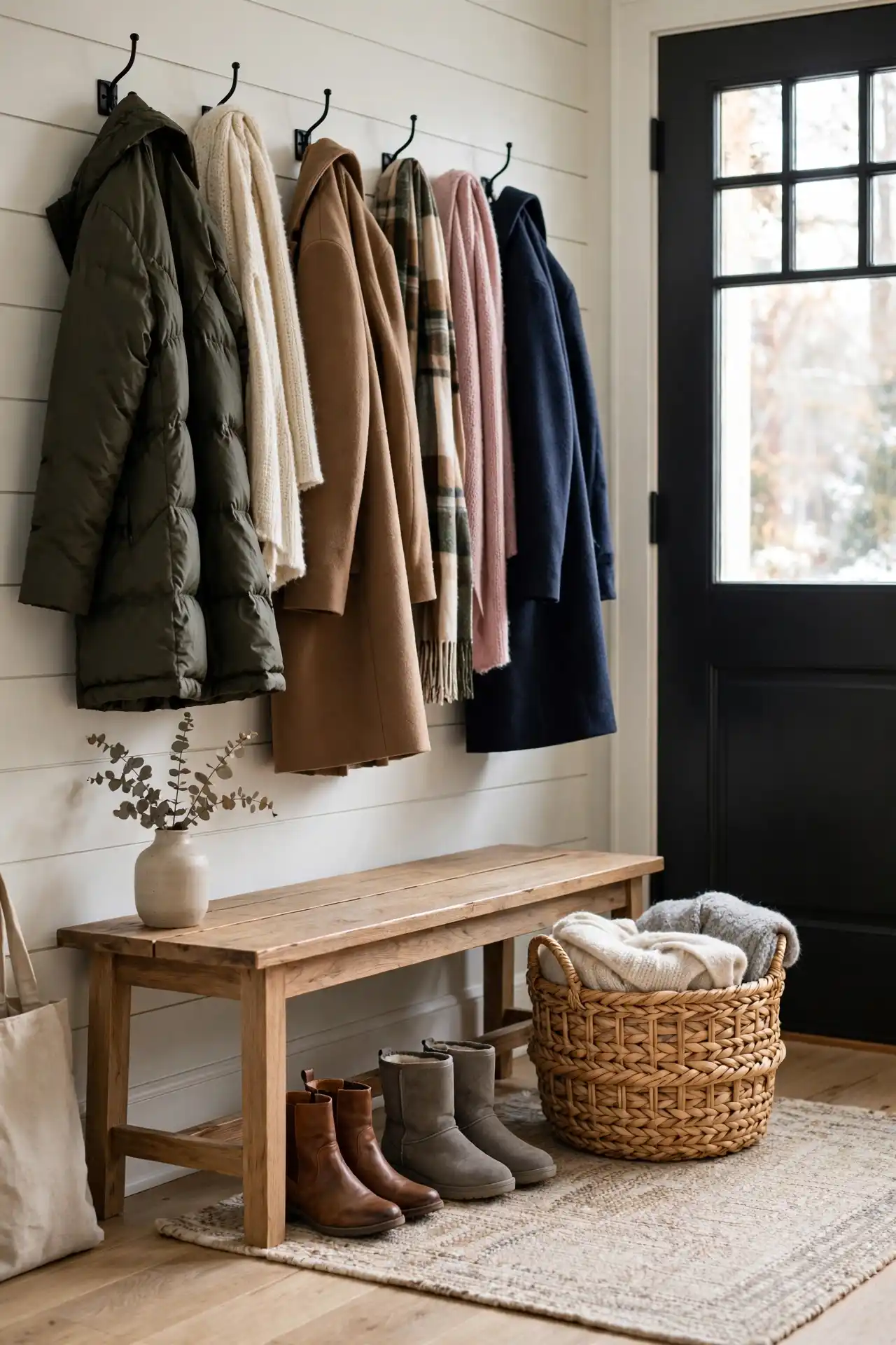 Entryway Bench and Basket