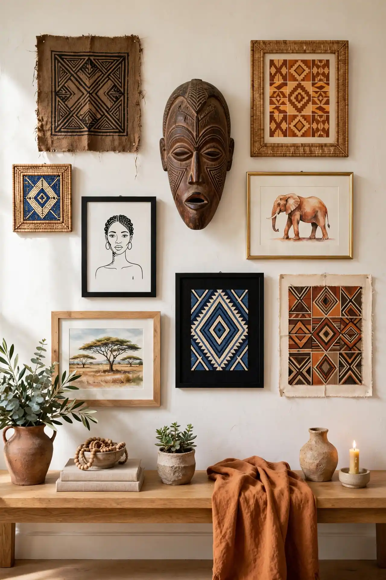 24 Afro Boho Living Room Ideas You Need to Try 4 Gallery Wall Art