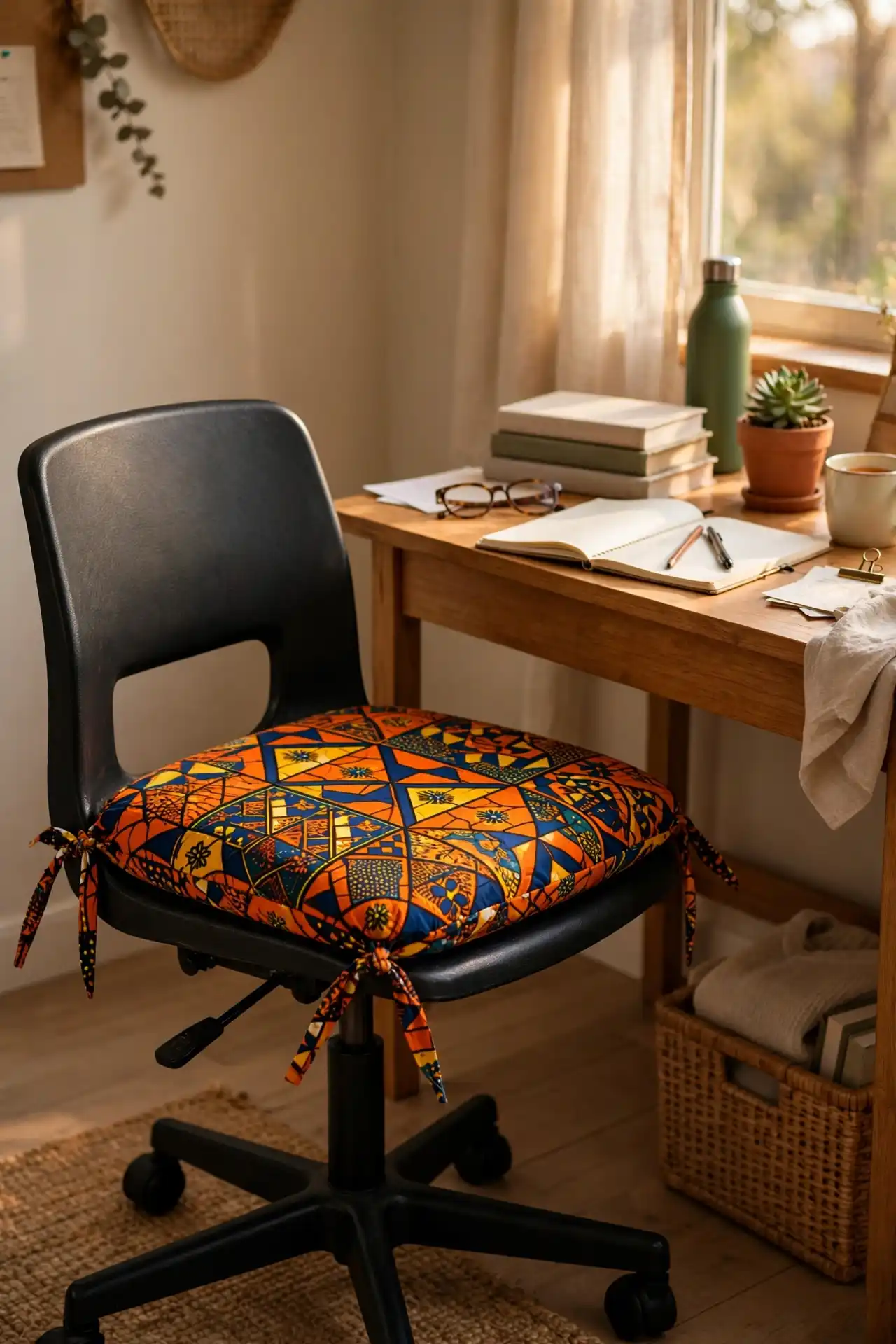 16 Afrocentric Back-to-School Dorm Decor Ideas for Move-In Day 17 Ghana-Print Chair Cushion
