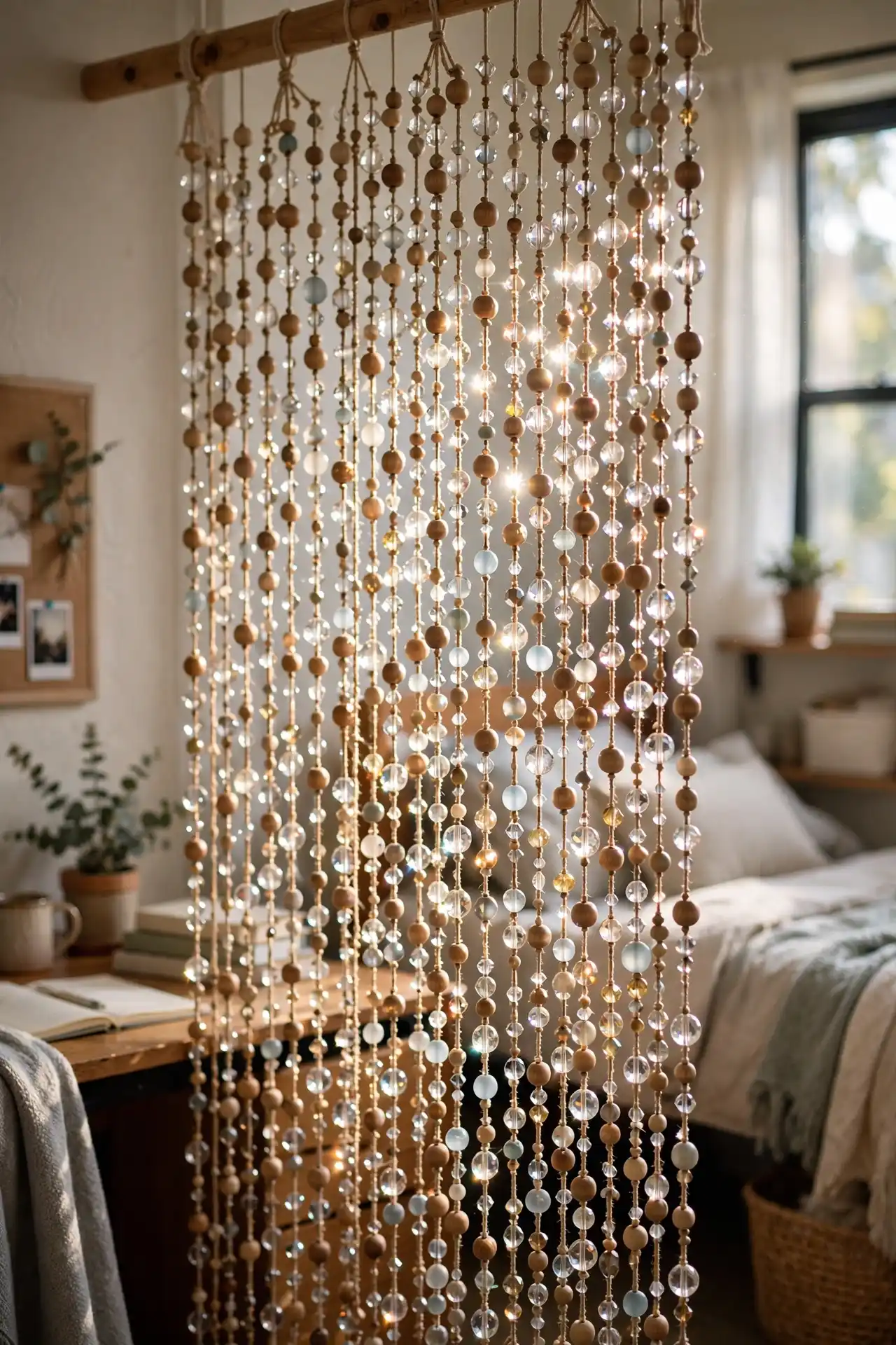 20 HBCU Dorm Room Decor Ideas That Go Beyond the Basics 17 Hang a Beaded Curtain Room Divider to Split a Shared Dorm