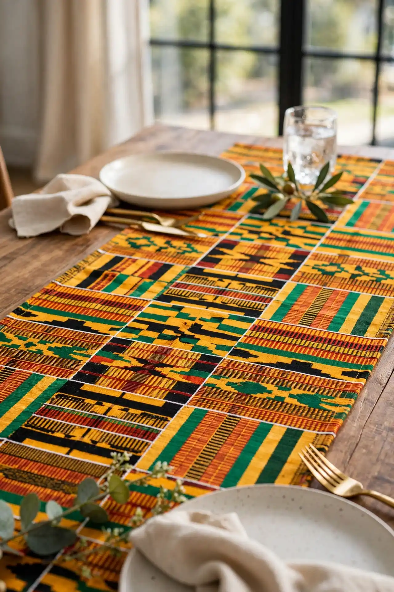 Kente-inspired table runner