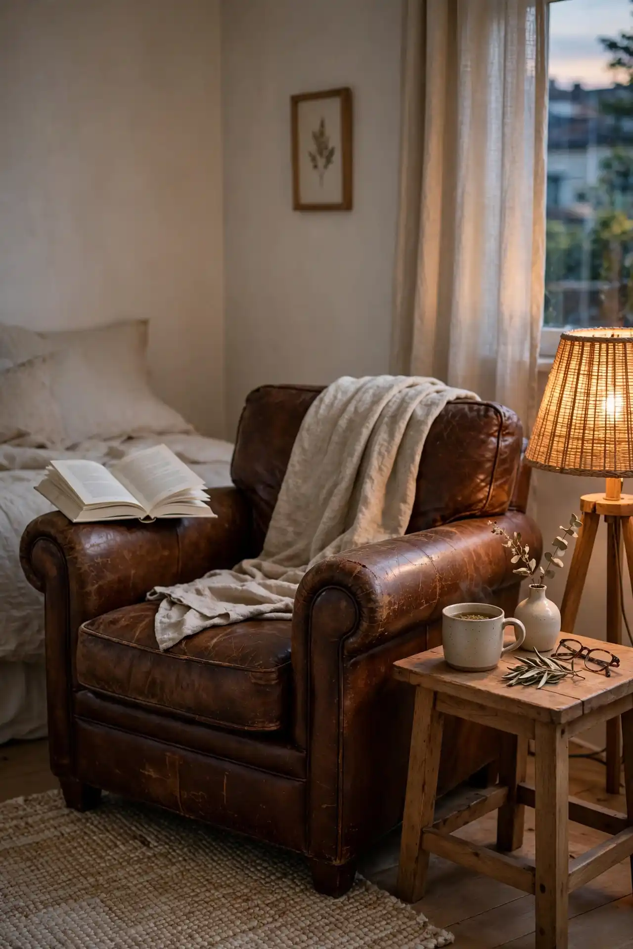 14 Afrocentric Bedroom Ideas Built for Men 7 Leather reading corner