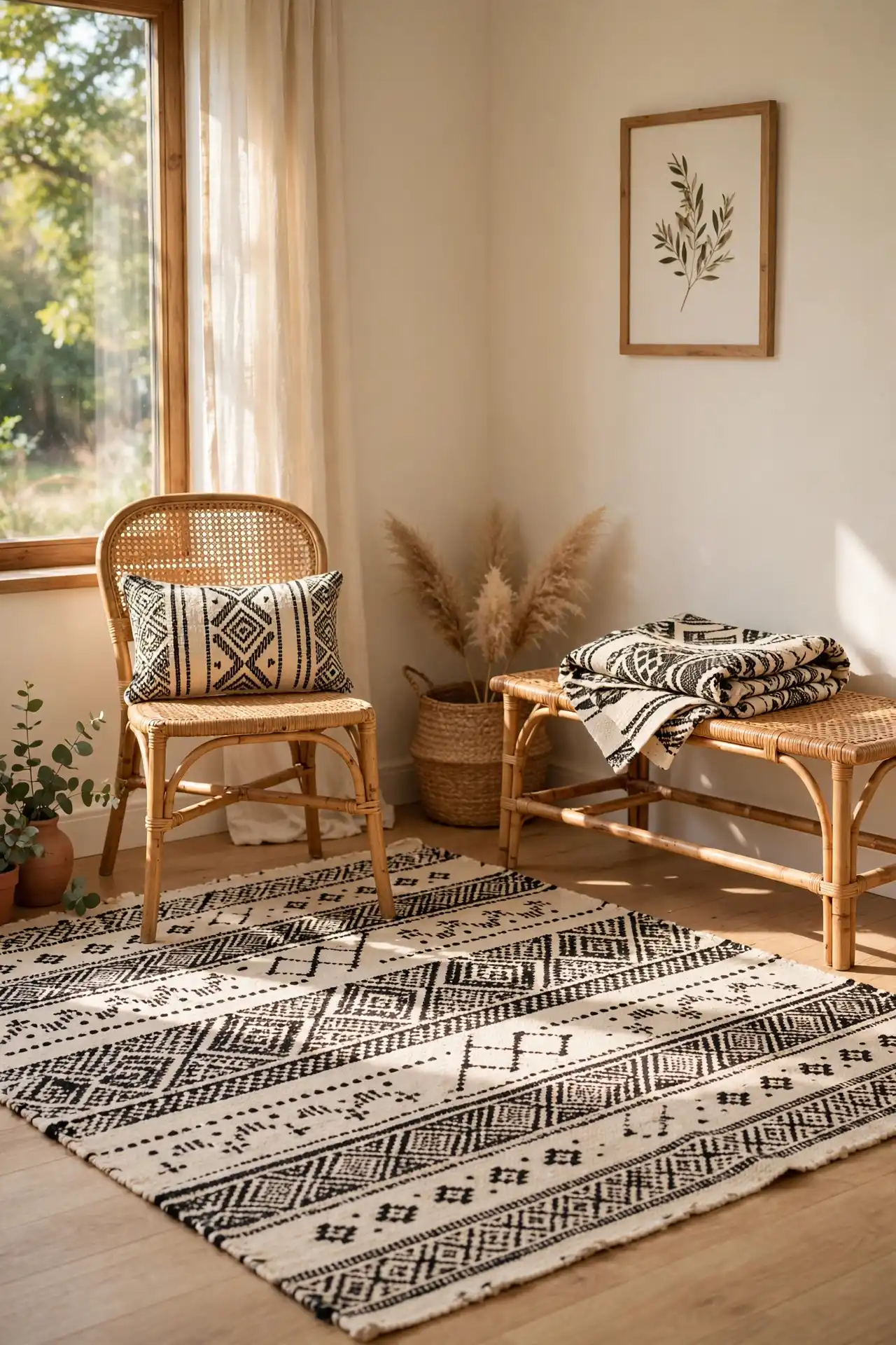 24 Afro Boho Living Room Ideas You Need to Try 2 Mudcloth Layering