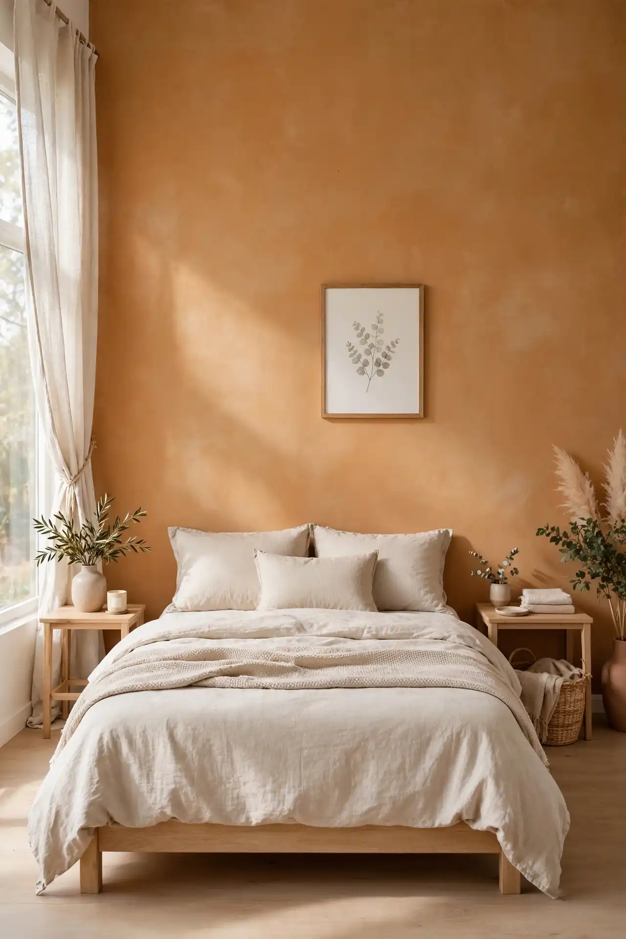 Ochre accent wall