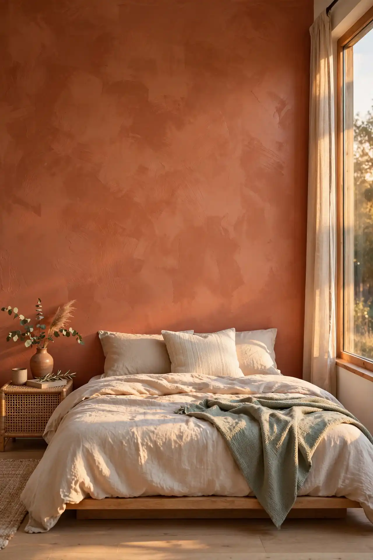12 Dark Moody Afrocentric Bedroom Ideas for a Bold Aesthetic 2 Paint the Walls in Deep Terracotta Clay Instead of Black