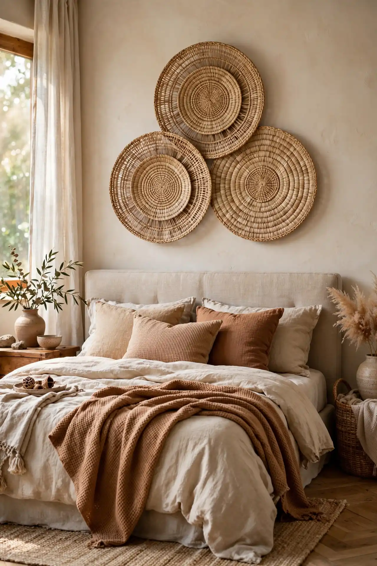 Raffia Wall Fan Set