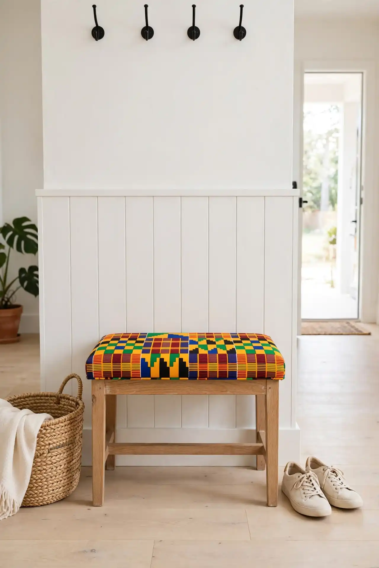 Reupholstered bench