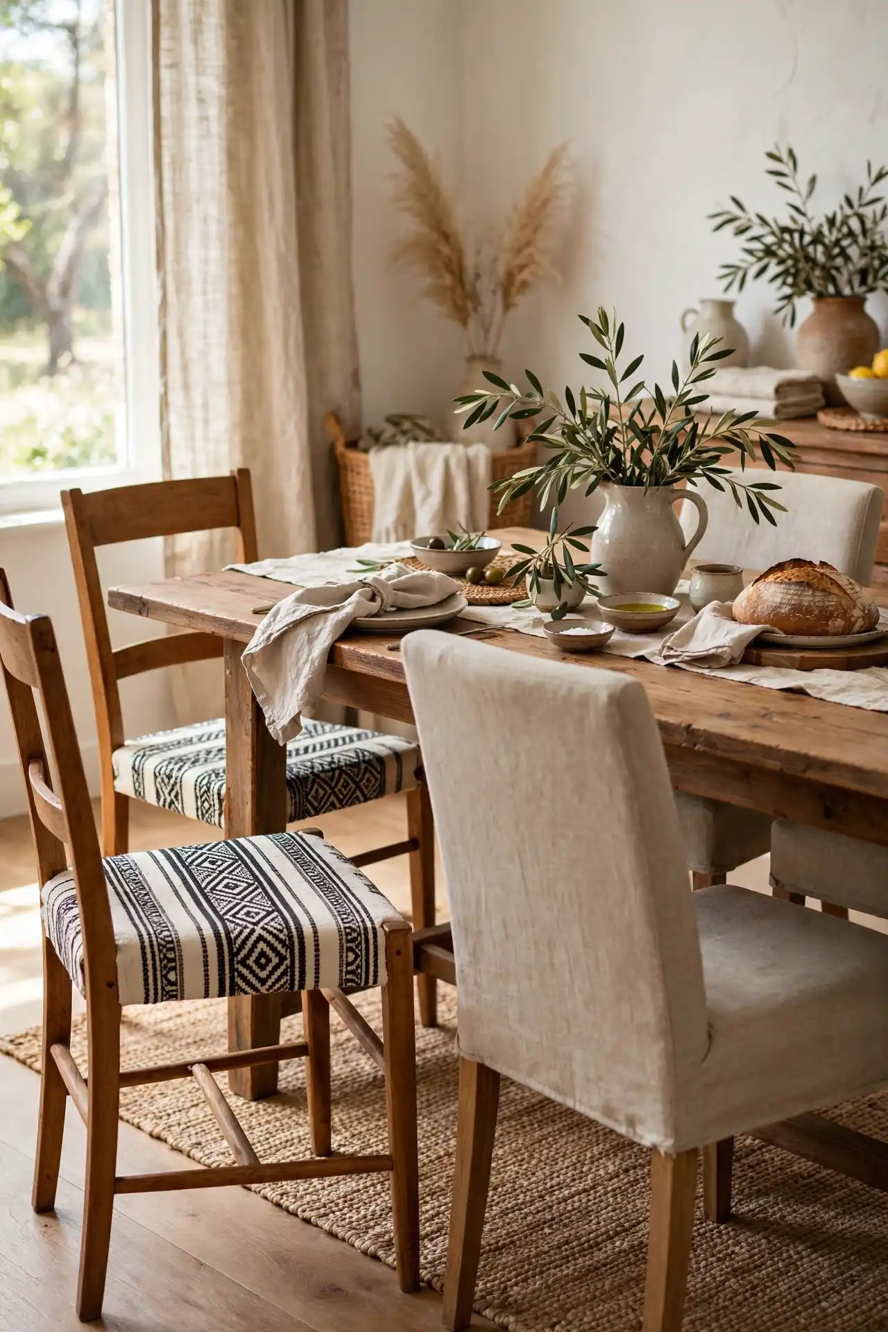 18 Mudcloth Decor Ideas for Every Room in the House 15 Reupholstered dining chairs
