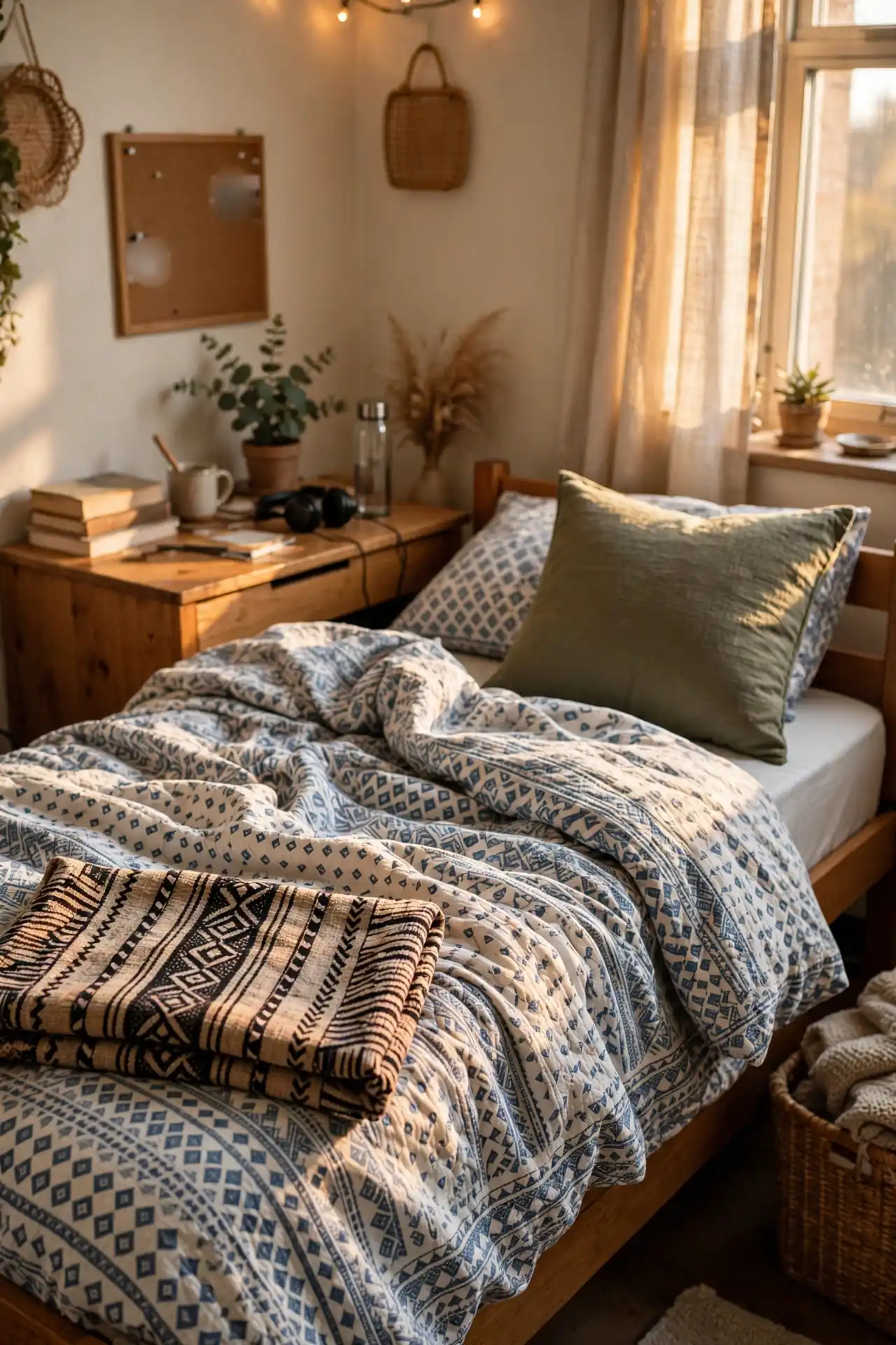 20 HBCU Dorm Room Decor Ideas That Go Beyond the Basics 3 Swap the Basic Throw for a Mudcloth Layering Trick