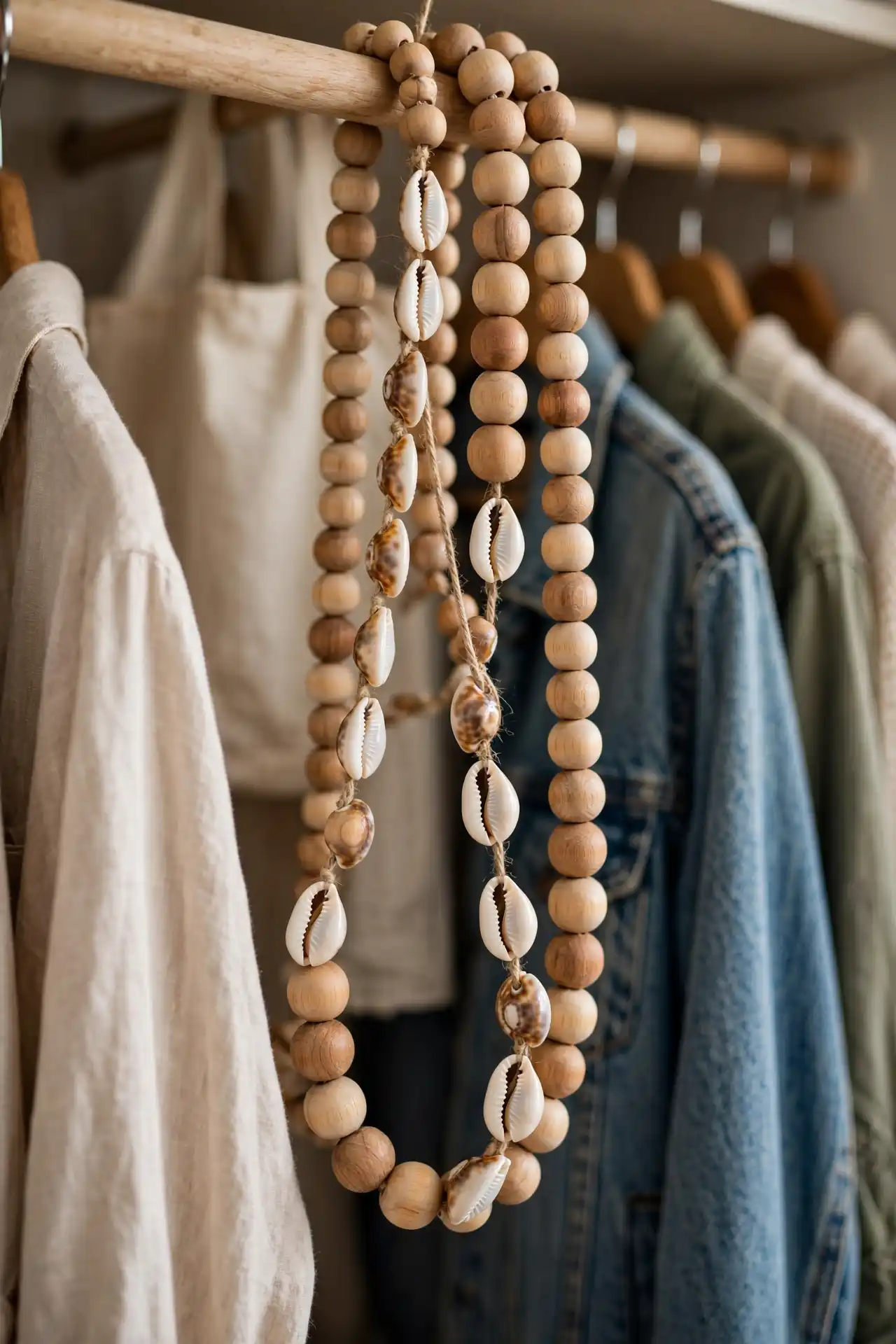 16 Afrocentric Back-to-School Dorm Decor Ideas for Move-In Day 8 Wood Bead and Cowrie Strands