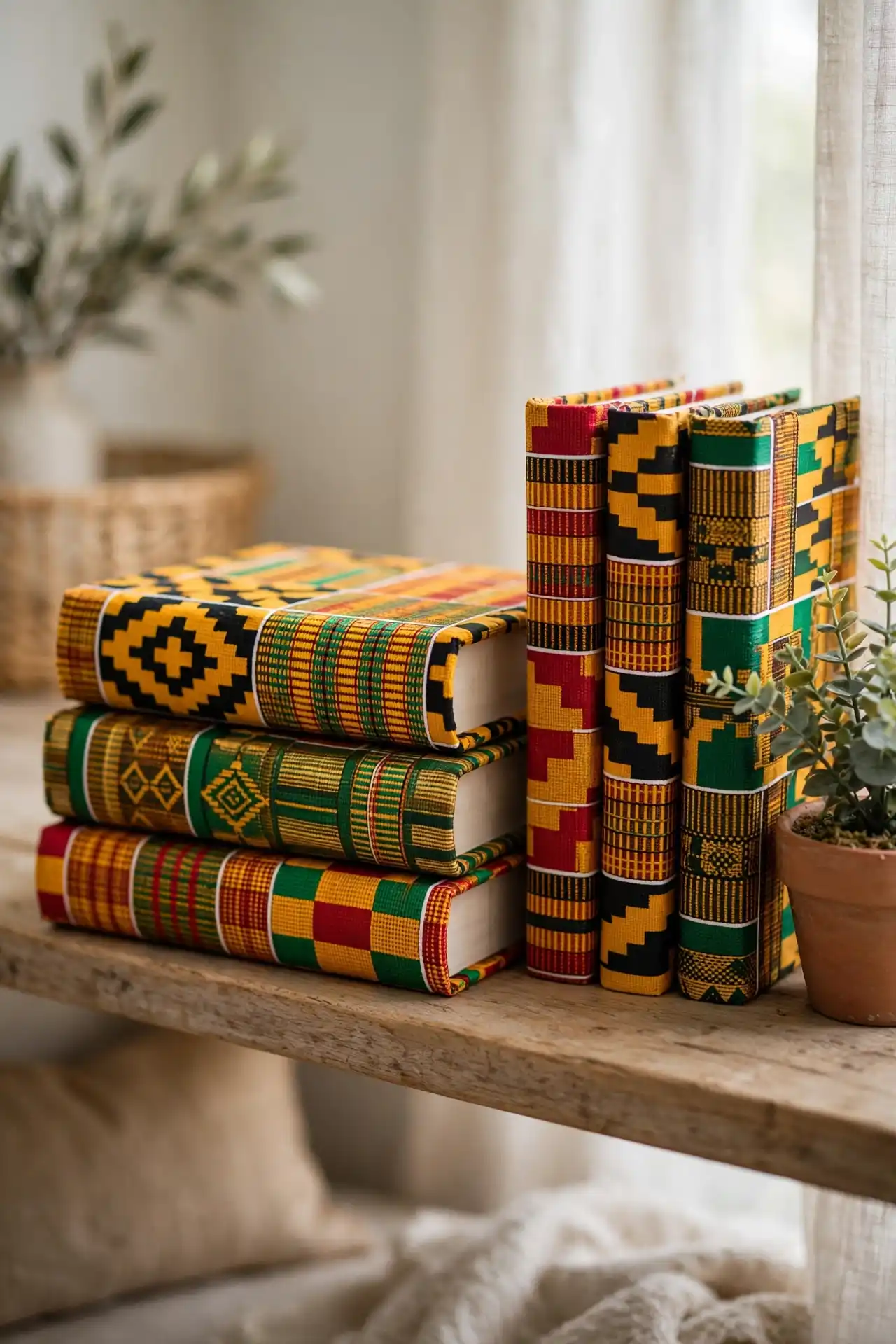 Wrapped book spines