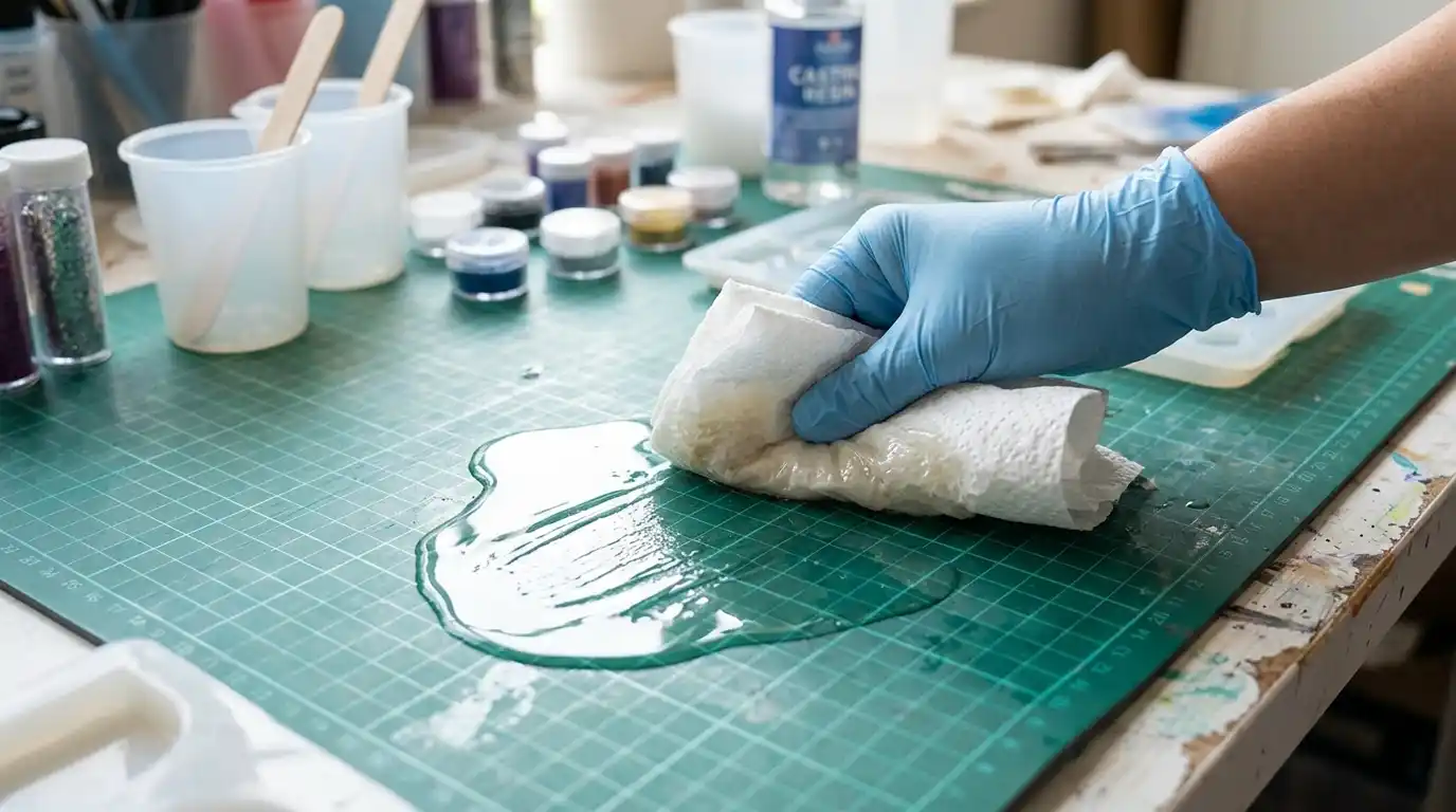 cleaning craft spill paper towel