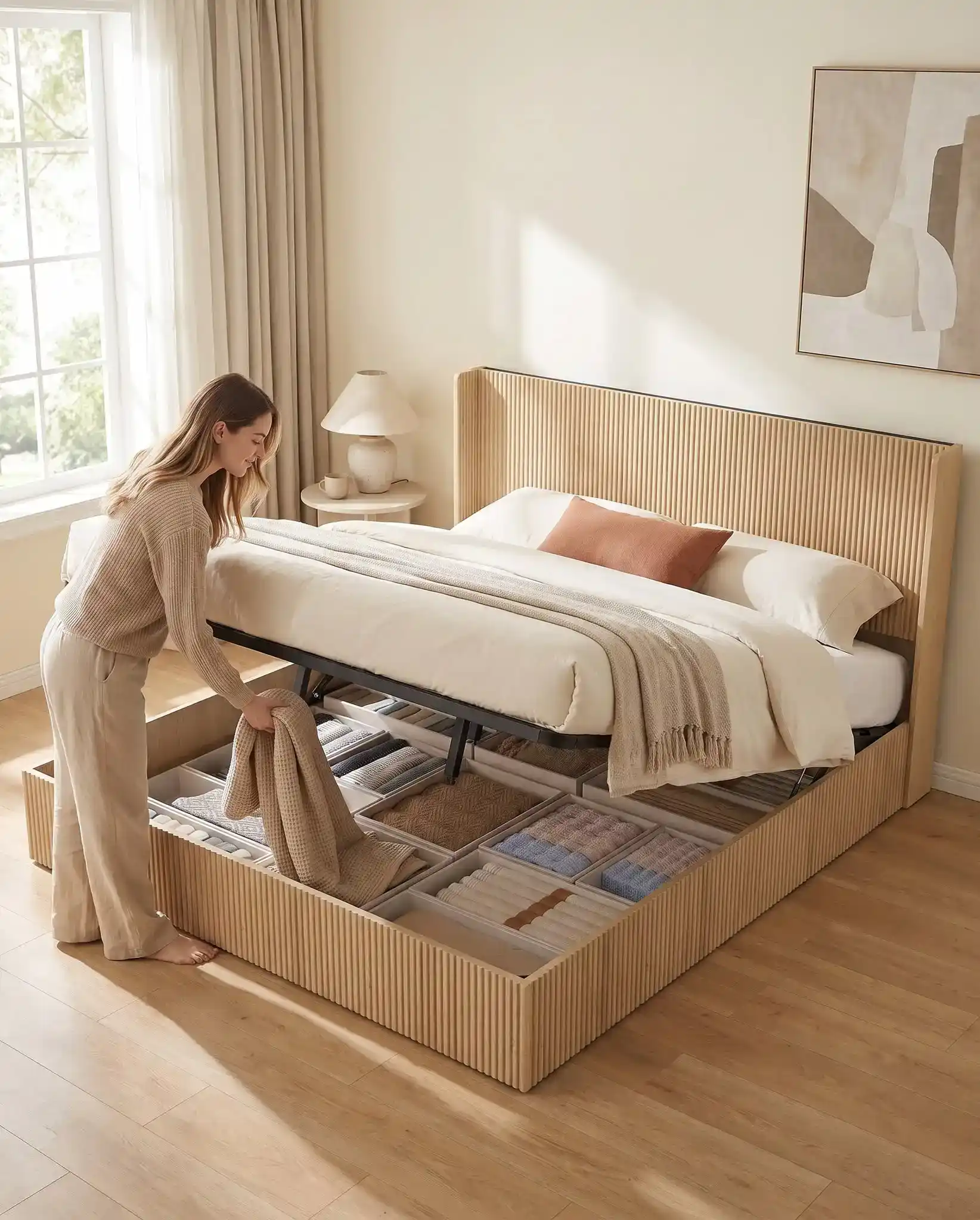 16 Under-Bed Storage Ideas That Actually Keep Things Tidy 7 linen storage bed