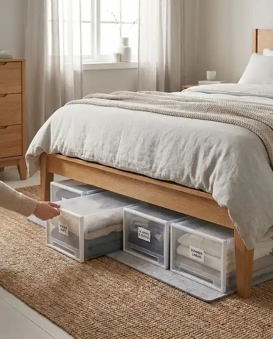 16 Under-Bed Storage Ideas That Actually Keep Things Tidy 17 underbed labeled containers